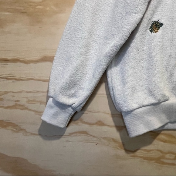 Bon Worth Womens Sweater Sz PM Ivory Floral Embroidery Crew Neck Long Sleeve - Picture 7 of 8